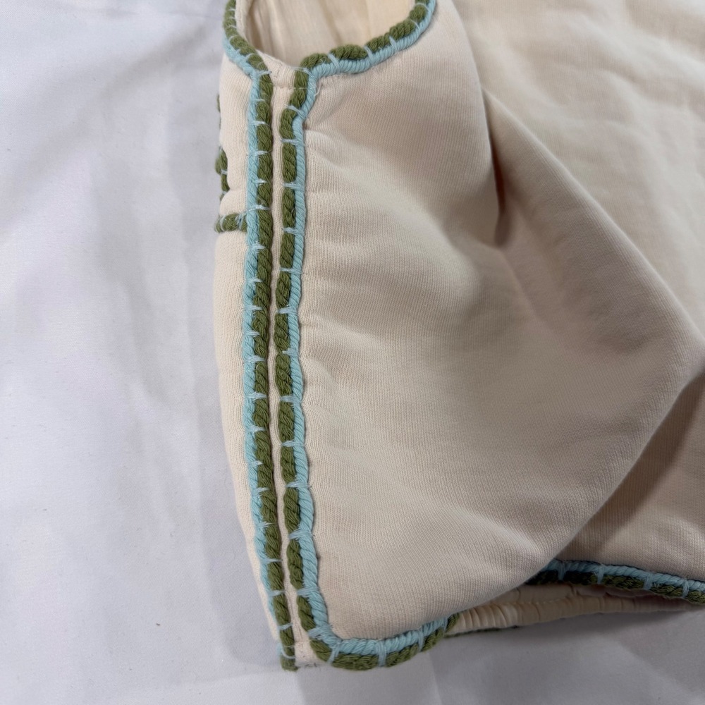 Zara Ecru Women Embroidered Floral Mirror Vest Cream Green Blue Cotton NWT Large - Picture 10 of 12